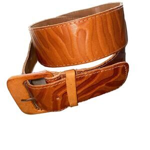 The Ritz Accessories Collection Synthetic Genuine Leather Abstract Pattern Brown